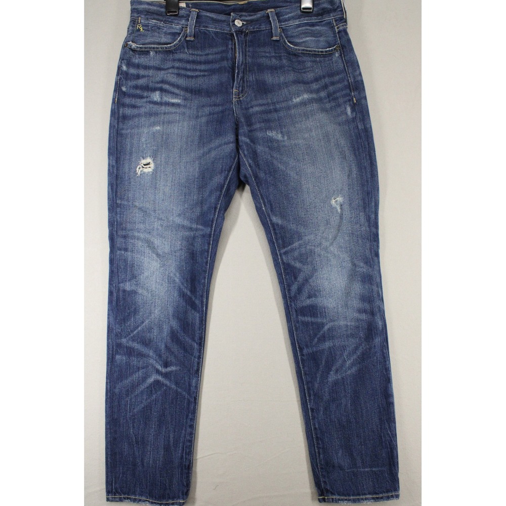 Polo Ralph Lauren Jeans Womens 34x28 Astor Slim Distressed Boyfriend Straight